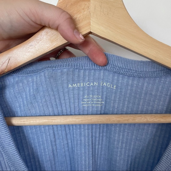 American Eagle Oversized Ribbed Jegging Tunic Tee - Picture 6 of 6